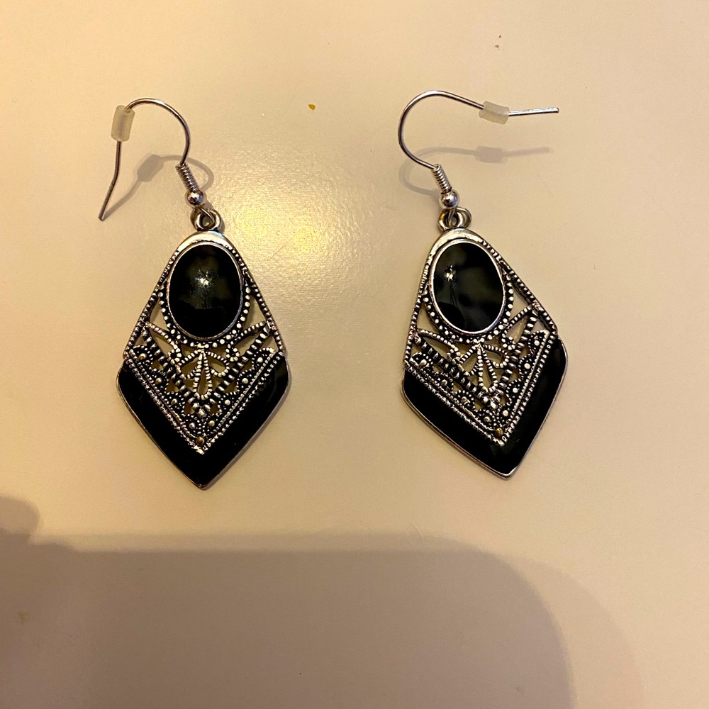Fun black detailed earrings. 3/$25
